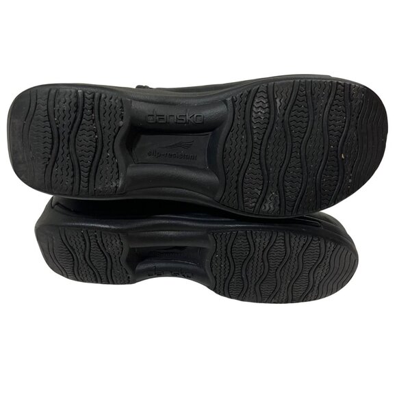 Dansko women's boots 41 US 10.5-11 black leather side zip round toe 1.75" heel - Picture 7 of 10